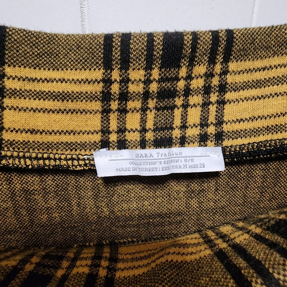 Zara Yellow And Black Plaid Skirt Size S. - Picture 5 of 6